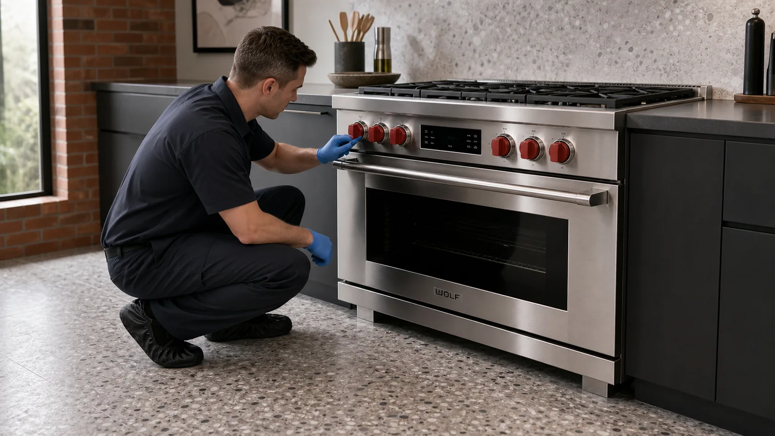 Premium kitchen range prepared for a professional diagnostic visit